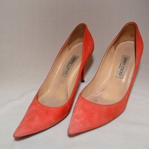 Jimmy Choo Orange Suede Pumps, 39.5